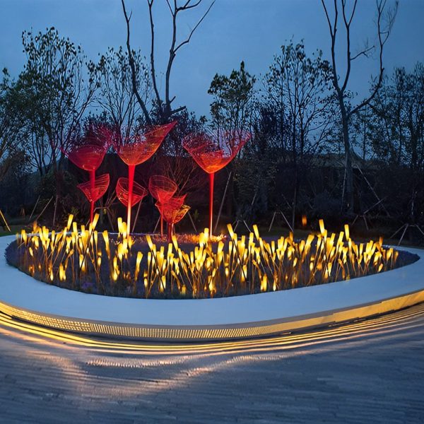 10pcs Reeds Acrylic Frosted Stick Waterproof Outdoor Lights Lawn Lamp - Image 6