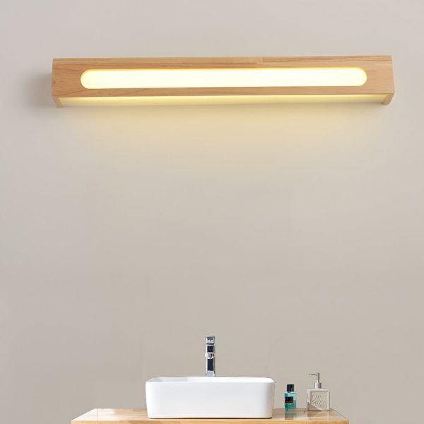 Rectangular Wood Waterproof LED Nordic Wall Lamp Mirror Light Sconces - Image 5