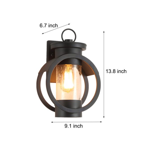 Raindrops Glass 6W LED Edison Lightbulb Black Outdoor Wall Lights - Image 7