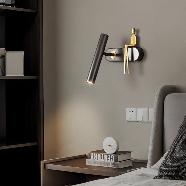Brass Villain Wall Lamp - 1-Light Slender Adjustable LED Wall Spotlight - Image 2