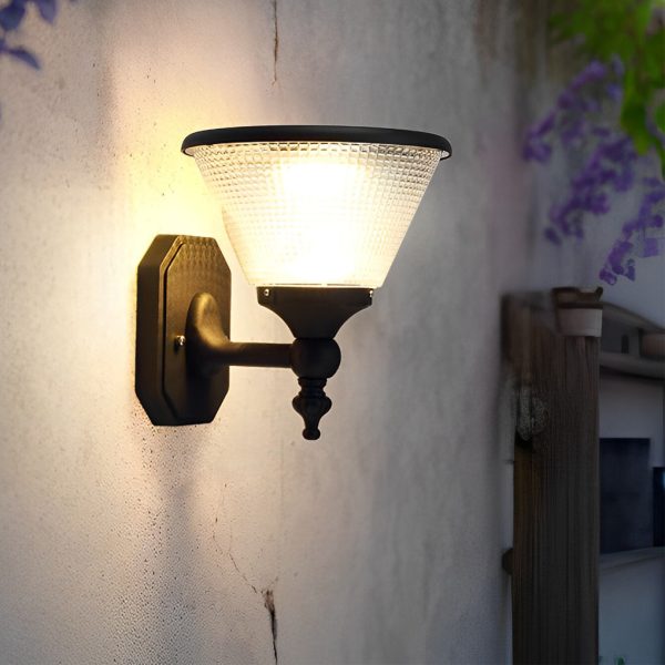 1-Light Black LED Dusk to Dawn Solar Outdoor Wall Light - Image 3