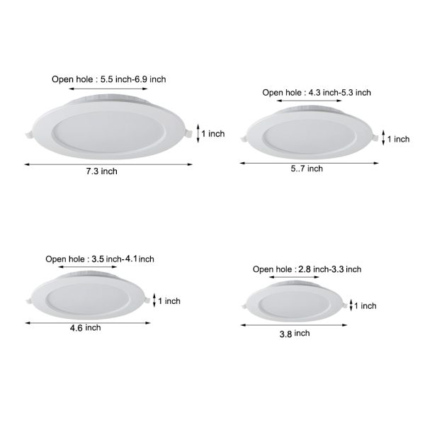 Integrated LED Slim Canless Recessed Light White Trim 5/9/12/18W Round Flat LED Downlight Low Profile Recessed Ceiling Downlight - Image 7