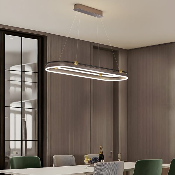 Oval Ring Aluminum Simple Modern Dining Room Chandeliers Hanging Lamp - Image 4