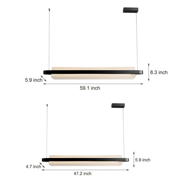 Modern Nami Linear Suspension Lamp Elegant Acrylic Island Light - Image 6