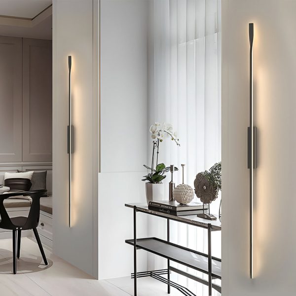 Creative Linear Strip LED Black Nordic Wall Lamp Wall Sconce Lighting - Image 5
