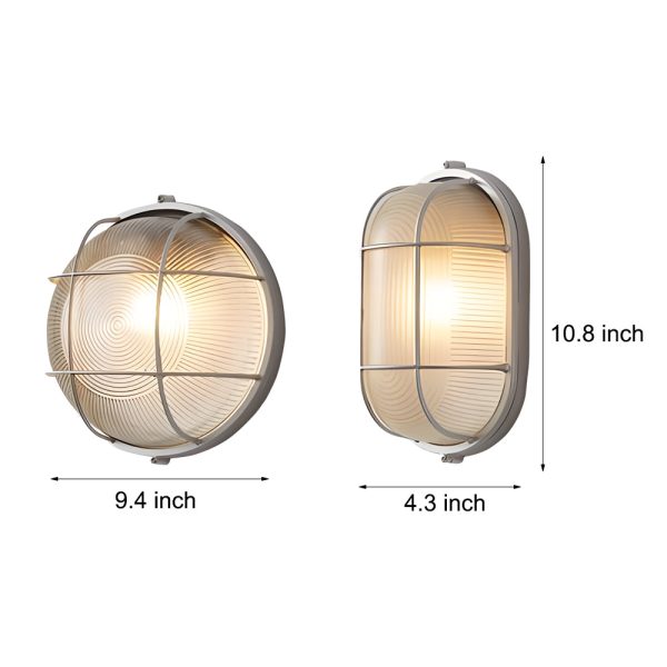 1-Light Retro Industrial Oval/Round Outdoor Wall Lights Wall Lamp - Image 7