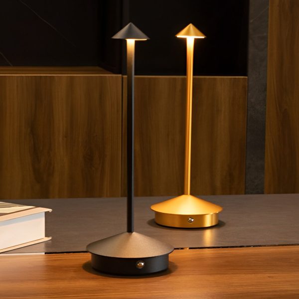 11.41 Inch Cordless Small Cute Mushroom Top Pina Table Lamp - Image 6