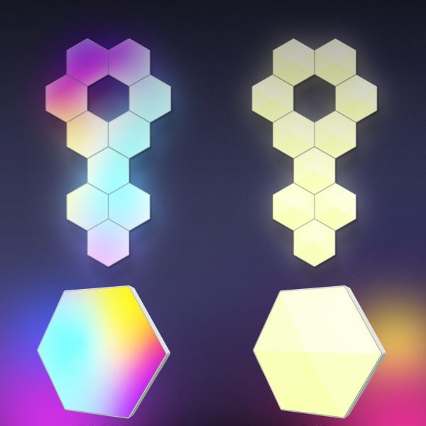 Hexagon Cellular Shaped RGBIC Intelligent Modern Wall Lamp Sconces Lighting - Image 6