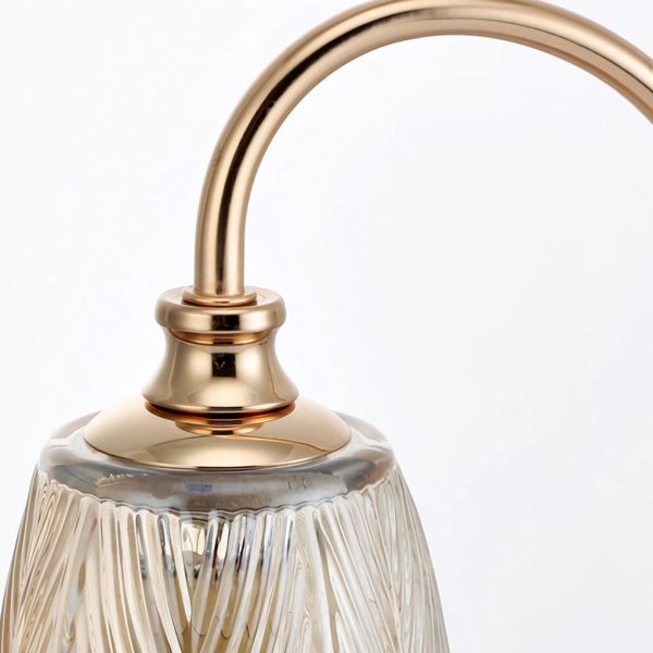 Elegant Floral Glass Desk Lamp with Cup-Holder Base for Reading or Decor - Image 5