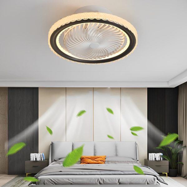 Round Mute Timing LED 3 Step Dimming Adjustable Bladeless Ceiling Fans - Image 5