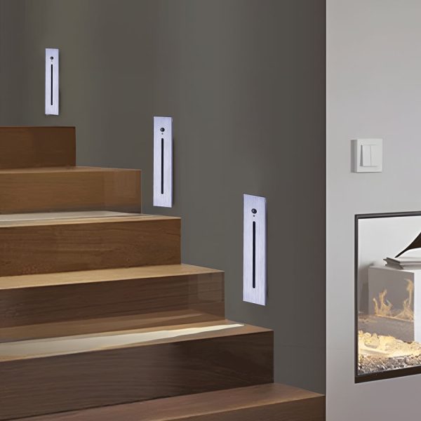 Vertical Motion Sensor LED Stair Light Wall Recessed Contemporary Lighting For Indoor and Outdoor Steps - Image 6