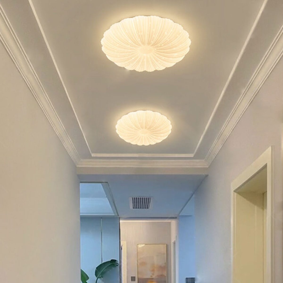 Modern Minimalist Shell Acrylic Round LED Flush Mount Ceiling Light - Image 2