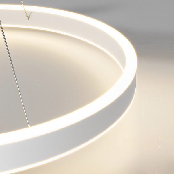 Rotating Ring Creative Three Step Dimming LED White Nordic Chandelier - Image 8