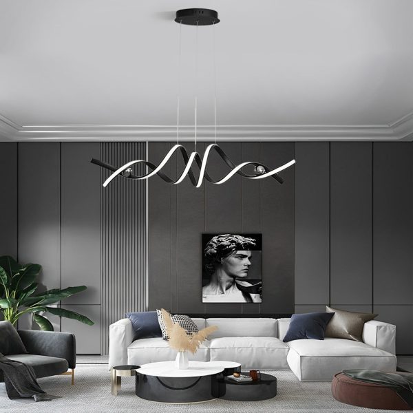 Wave Strip Twisted Creative Stepless Dimming LED Nordic Chandelier Light - Image 5