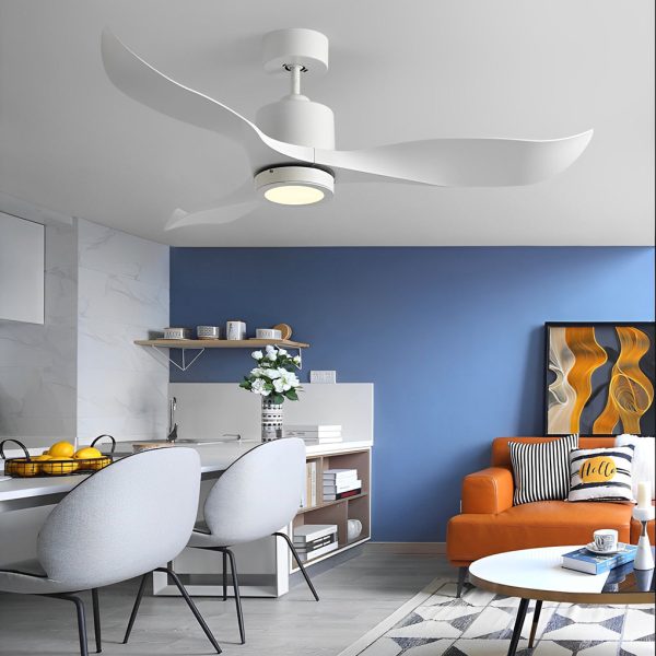 3 Blades Mute Intelligent with Remote LED Nordic Ceiling Fans Lamp - Image 2