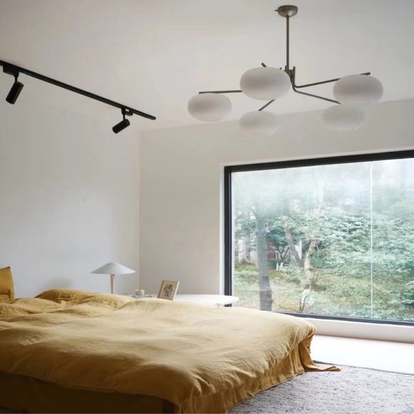 5 Lights Glass Three Step Dimming Light LED Nordic Chandelier Hanging Lamp - Image 7
