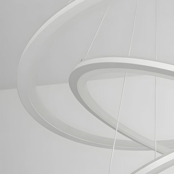 4 Rings Chandelier Light LED Mid-century Chandeliers with Remote - Image 7