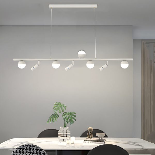 Long Strip LED Three Step Dimming Nordic Spotlight Dining Room Chandelier - Image 3