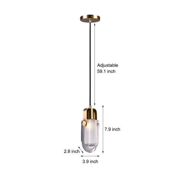Simple Luxury Crystal Shade 3 Step Dimming Copper Modern Pendant Lights - Image 7