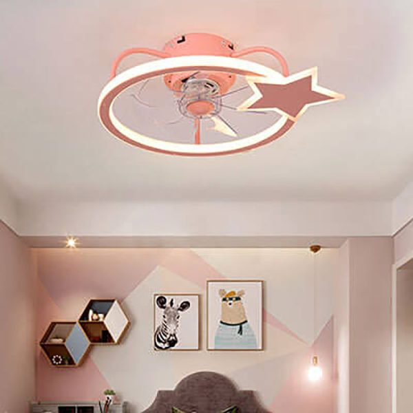 Childlike Star/Dolphin Design Quiet LED Flush Mount Fan Light - Image 19
