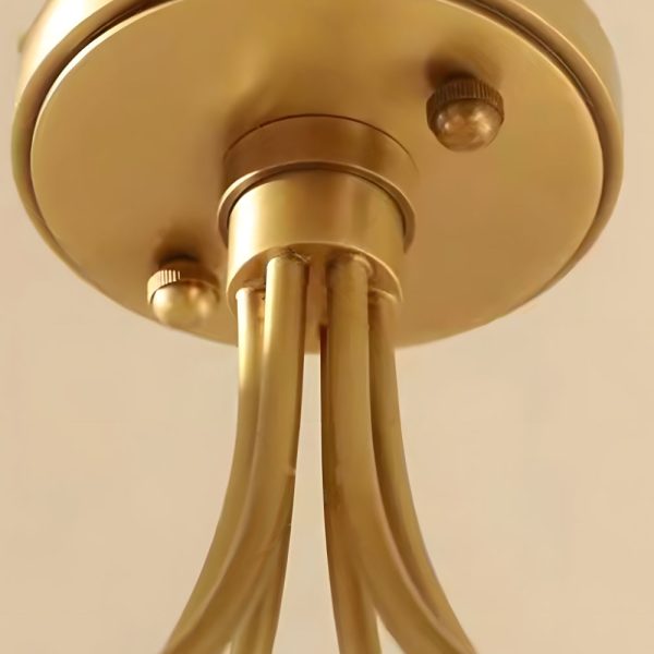 Modern Brass Carved Glass Semi-Flush Mount Ceiling Light - 6/8-Light - Image 6