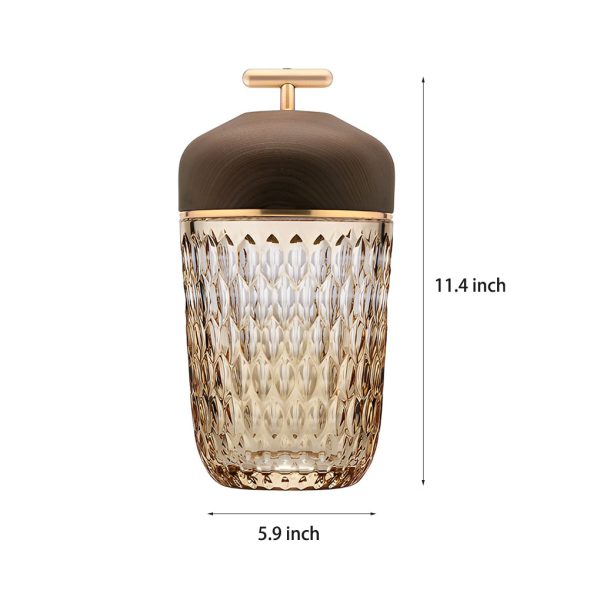 Pretty Cup-Shape Crystal Table Lamp Glass Ambient Lighting - Image 6