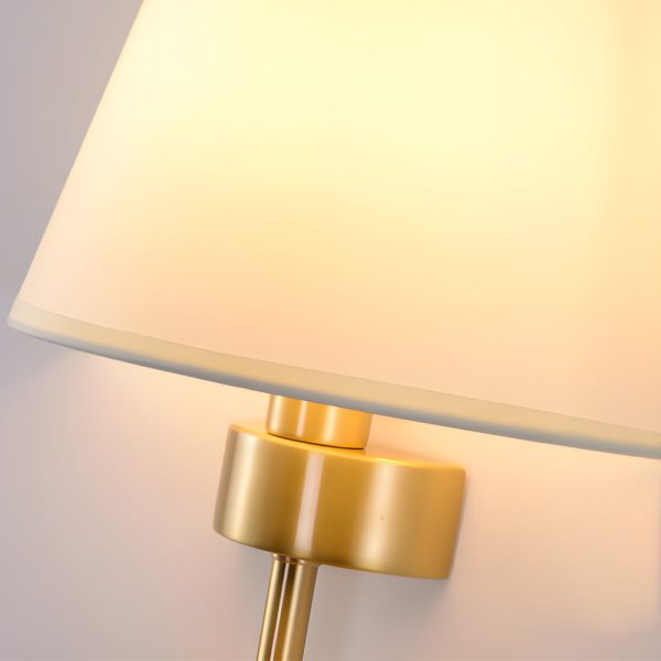 25.98-In H. Gold/Black Copper 1-Light American Wall Sconce with Fabric Shade - Image 6