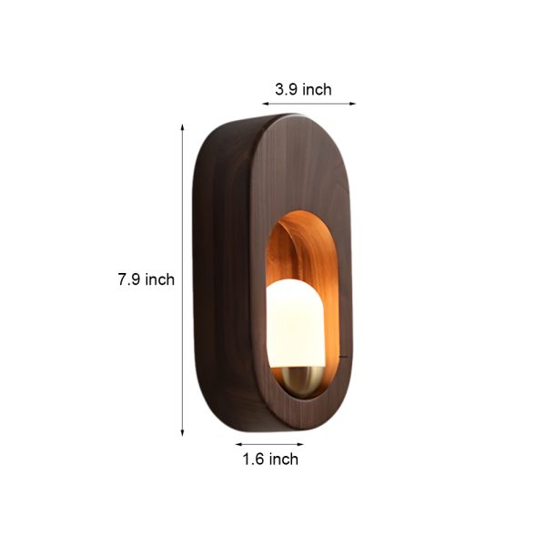 1-Light Wood Oval Wall Sconce - Wood/Walnut - Image 6
