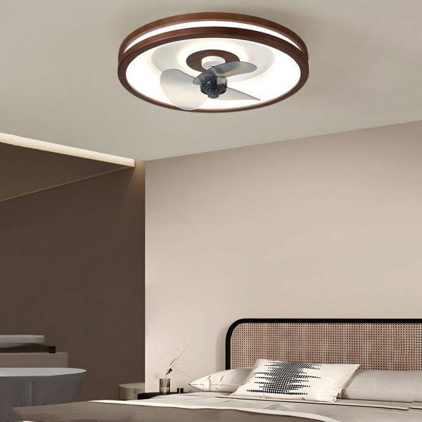 19.7-in Walnut 6-Speed Flush Mount Ceiling Fans With LED Light and Remote - Image 3