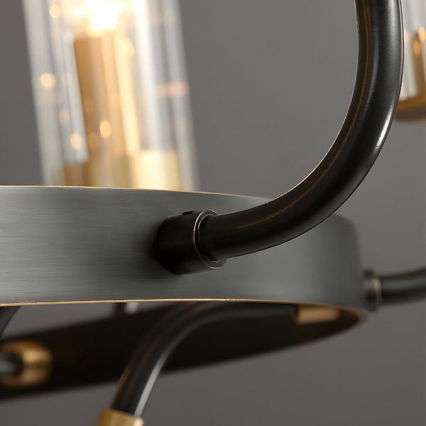 6/8-Light Candlelight Wagon Wheel Chandelier with Glass Shades - Image 6