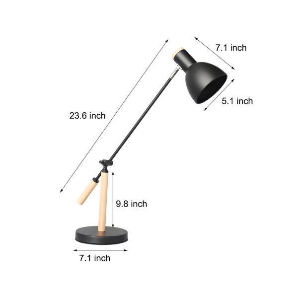 Adjustable Rotatable Wood and Metal Reading Desk Lamp for Modern Spaces - Image 6