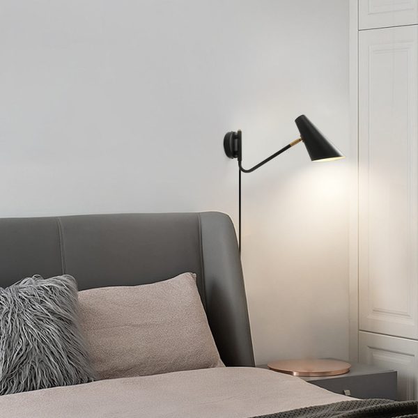 Modern Hoxton Hanging Wall Sconce with Conical Shade - 1-Light - Image 3