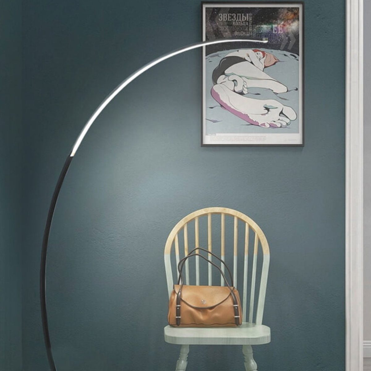 Minimalist Curved Line LED Aluminum Standing Floor Lamp - Image 6
