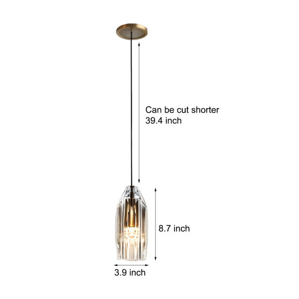 1-Light Clear Single Geometric Pendant with Crystal Accents - Image 7