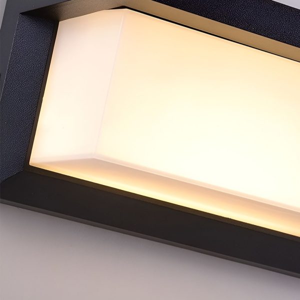 Rectangle Waterproof Light Control Induction Black Modern Solar Sconces - Image 7