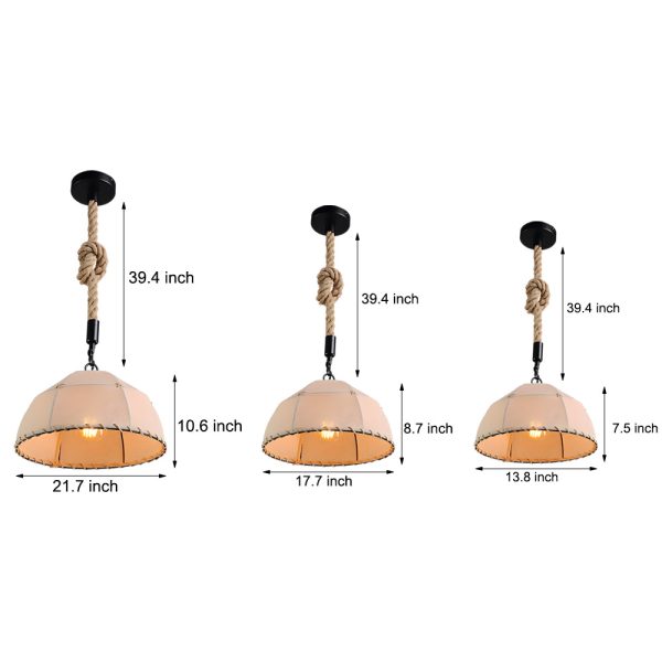 Nostalgic Linen Lampshade Hemp Rope LED American Style Chandelier - Image 7