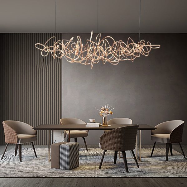 Irregular Creative Electroplate Hardware LED Postmodern Chandelier - Image 3