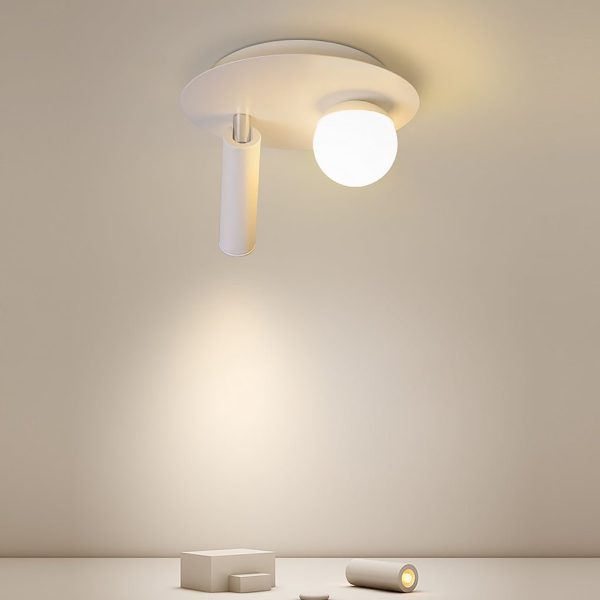 8'' Round Small Flush Mount Light with LED Bulb and Spotlight - Image 3