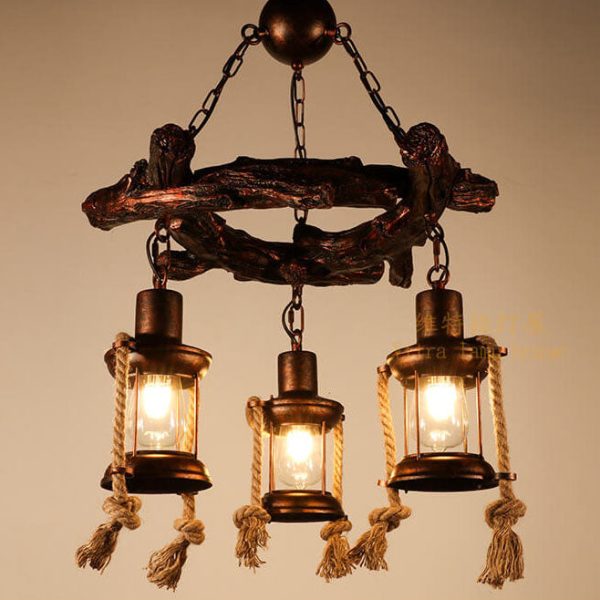 Vintage Nautical 3/7-Light Metal Lantern Chandeliers - Image 6