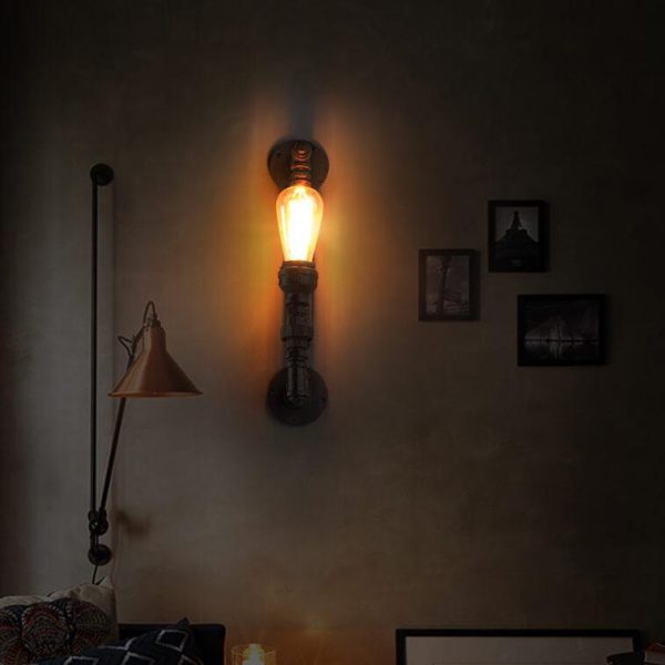 Industrial Retro Rust Pipe 1-Light Wall Sconce Lamps - Image 2