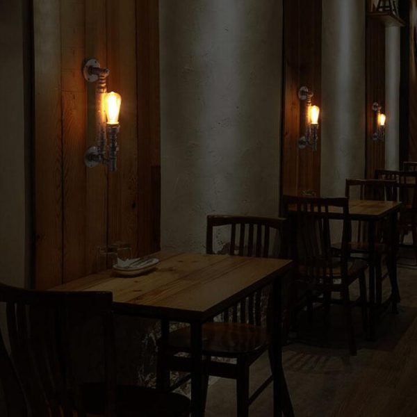 Industrial Retro Rust Pipe 1-Light Wall Sconce Lamps - Image 7