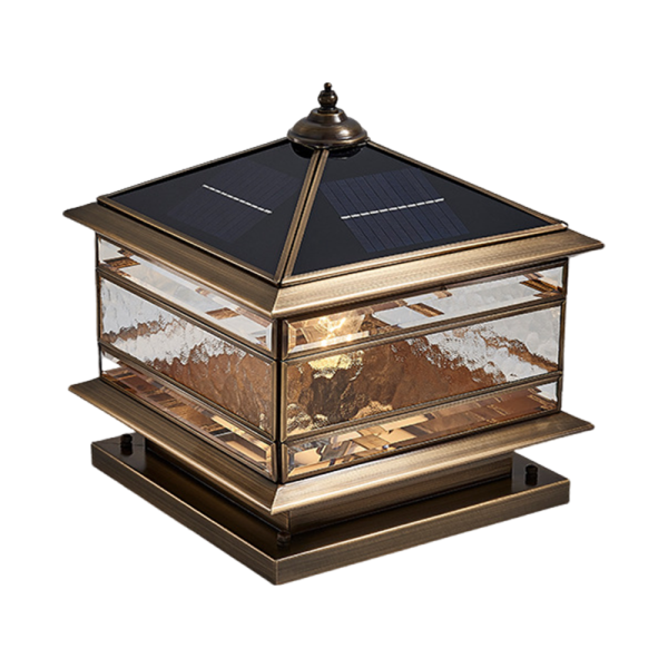 Waterproof Glass Copper Vintage Outdoor Fence Post Lights Pillar Light - Image 7