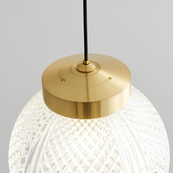 Mini Creative Pattern Round Ball Glass Brass Nordic Pendant Lights - Image 9