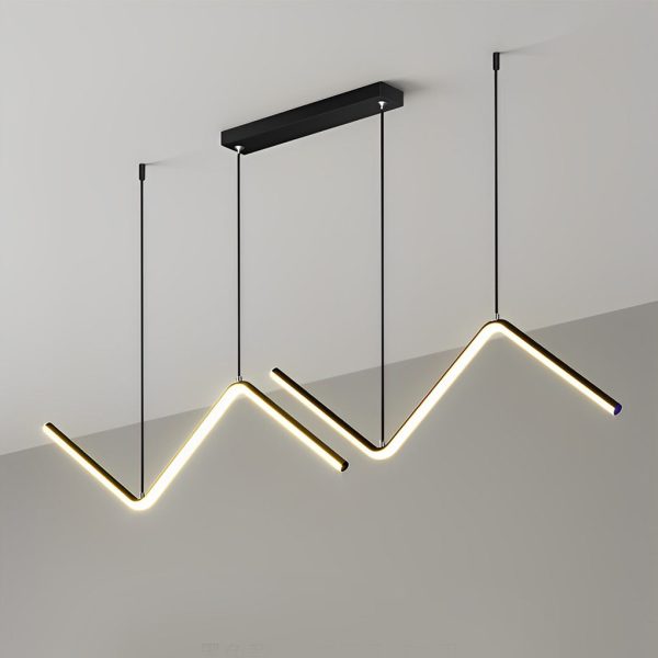 Wavy Linear 3 Step Dimming LED Nordic Chandelier Pendant Light Hanging Lamp - Image 6