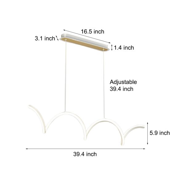 Wave Minimalist Three Step Dimming LED Stepless Dimming Modern Chandelier - Image 6