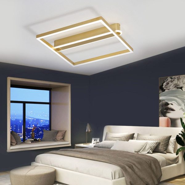 Square Double Frame Metal Aluminum Creative LED Nordic Ceiling Light Fixture - Image 2
