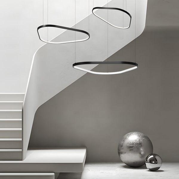 Black 1/2/3-Light Triangle Ring Chandelier - Image 5