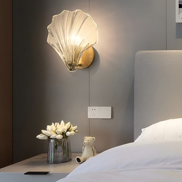 Creative Fan Shaped Glass Three Step Dimming Light LED Nordic Wall Sconce Lighting - Image 3