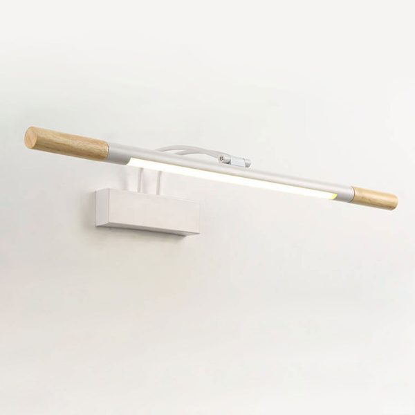 Nordic Solid Wood Curved Arm Long Vanity Light LED Wall Sconce Lamp - Image 3