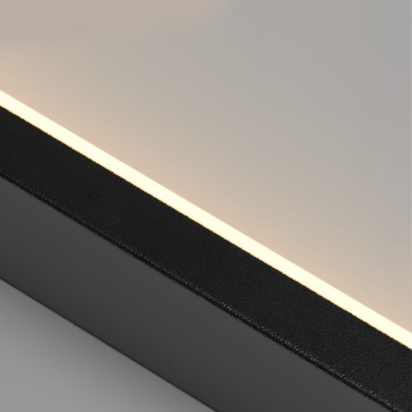 6 Rectangular Frame Aluminum LED Black Nordic Duplex Stair Chandelier - Image 9